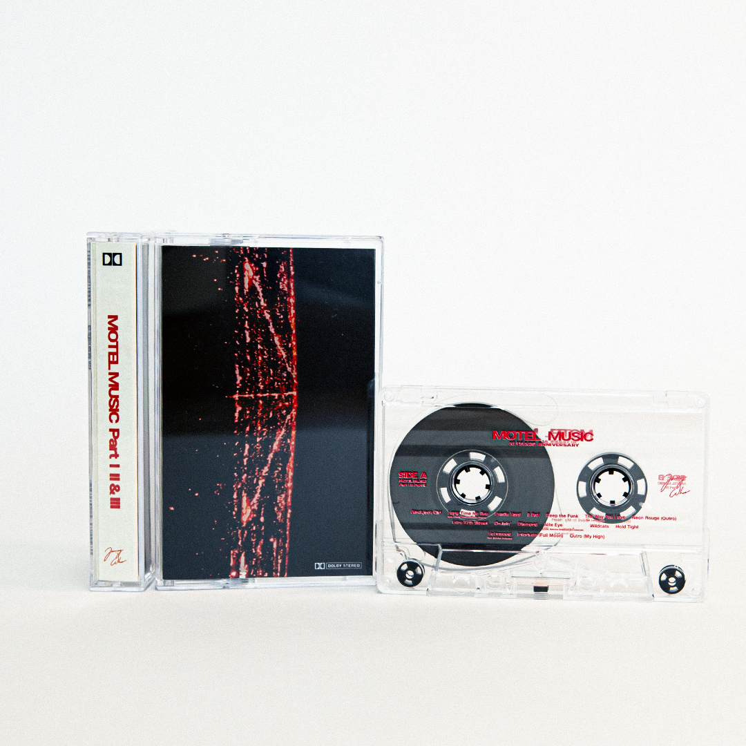MOTEL MUSIC 10 YEARS CASSETTE (CLEAR)