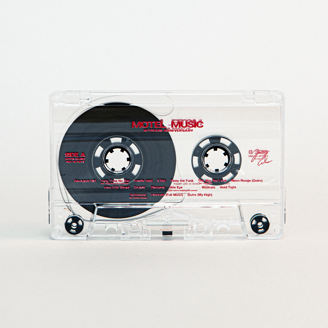 MOTEL MUSIC 10 YEARS CASSETTE (CLEAR)